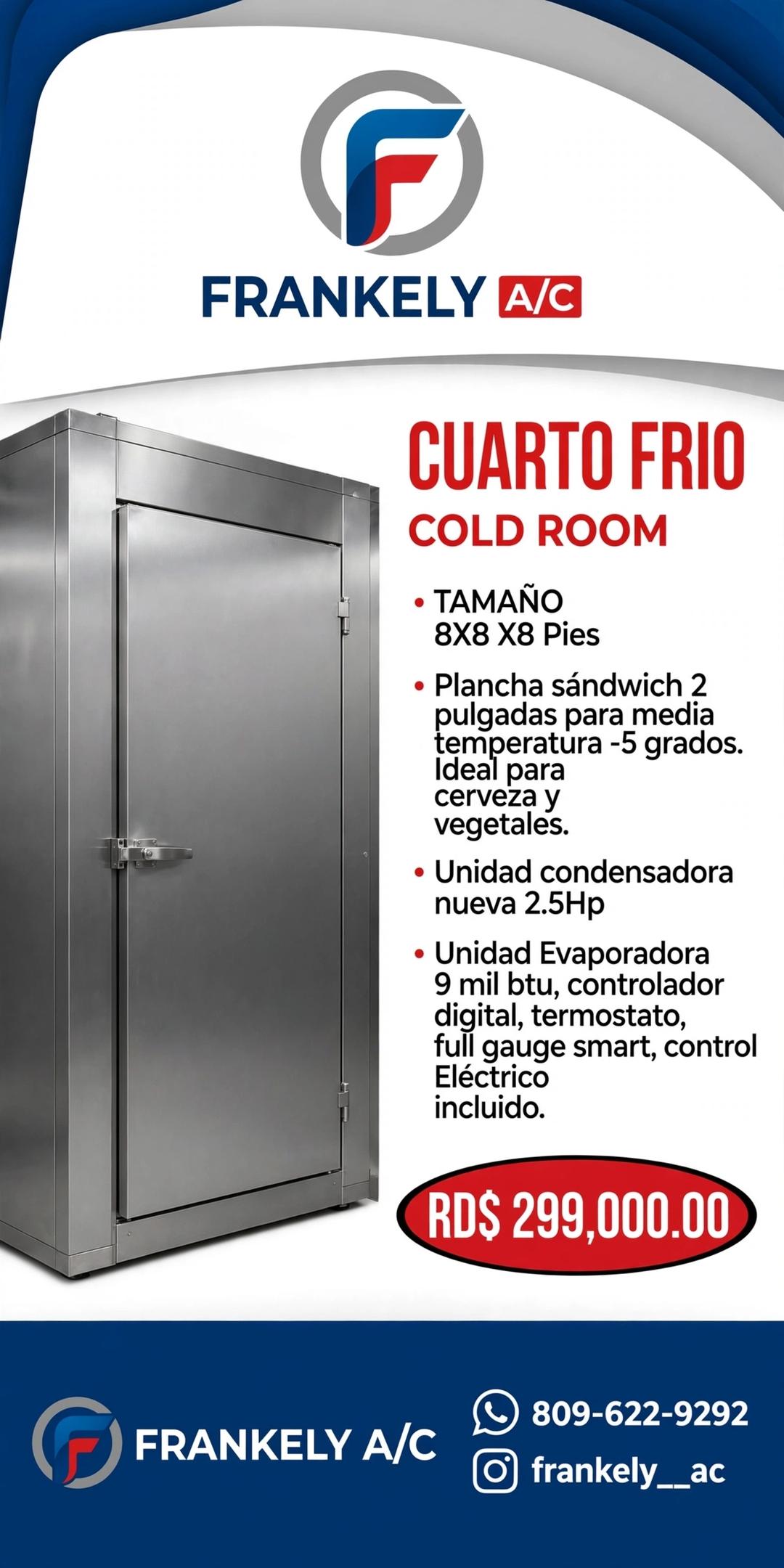 Cuarto frío para conservación de cerveza y vegetales